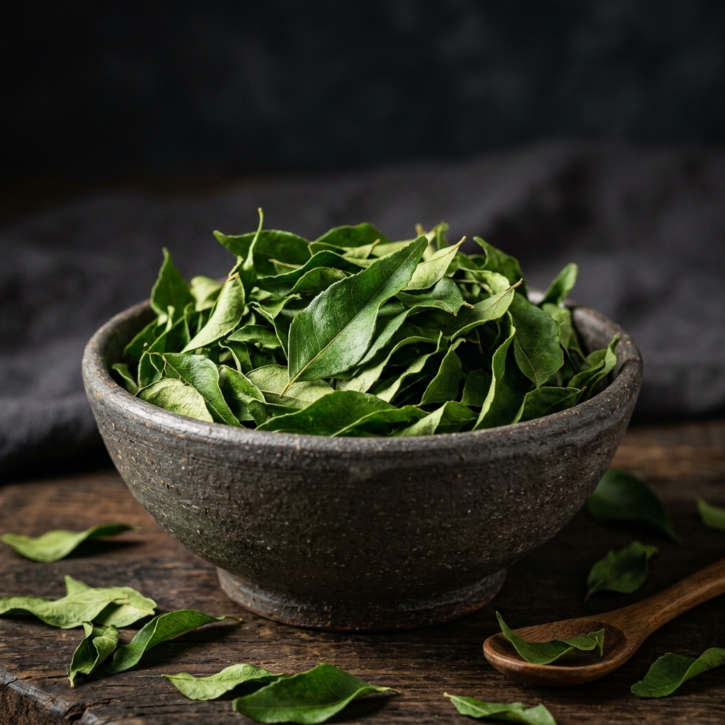 Shadow-dried deep green curry leaves for seasoning export
