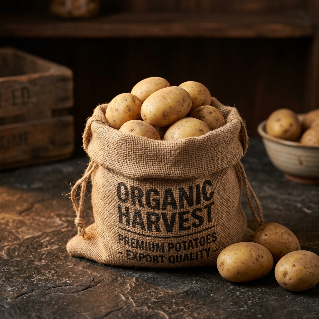 Premium table and processing-grade Indian potatoes sorted for shipping